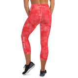 Red Abstract Fin Capri Leggings