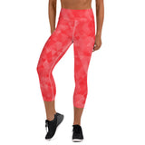 Red Abstract Fin Capri Leggings