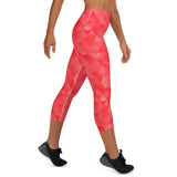 Red Abstract Fin Capri Leggings