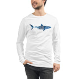 Shark Life Unisex Long Sleeve Tee - White and Gray