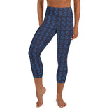 Blue on Blue Fin Pattern Capri Leggings