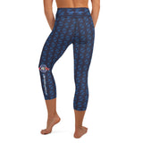 Blue on Blue Fin Pattern Capri Leggings