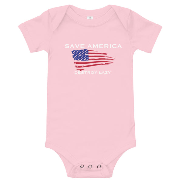 Save America Destroy Lazy Baby short sleeve one piece