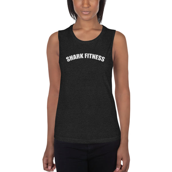Shark Fitness Dark Athletic Type Ladies’ Muscle Tank